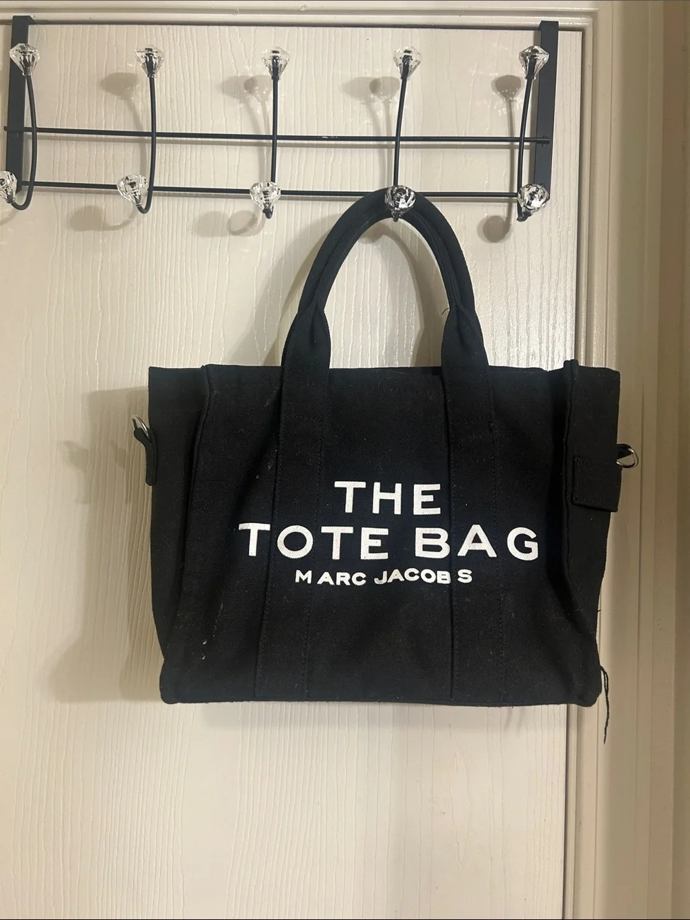Marc Jacobs Black Canvas Duffel Tote with White Logo